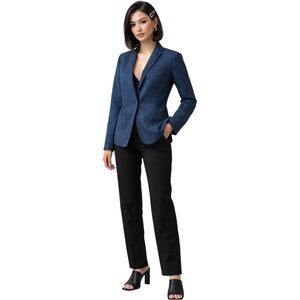 Massimo Dutti Navy Blazer Scandi Minimalist Smart Casual Workwear Chic